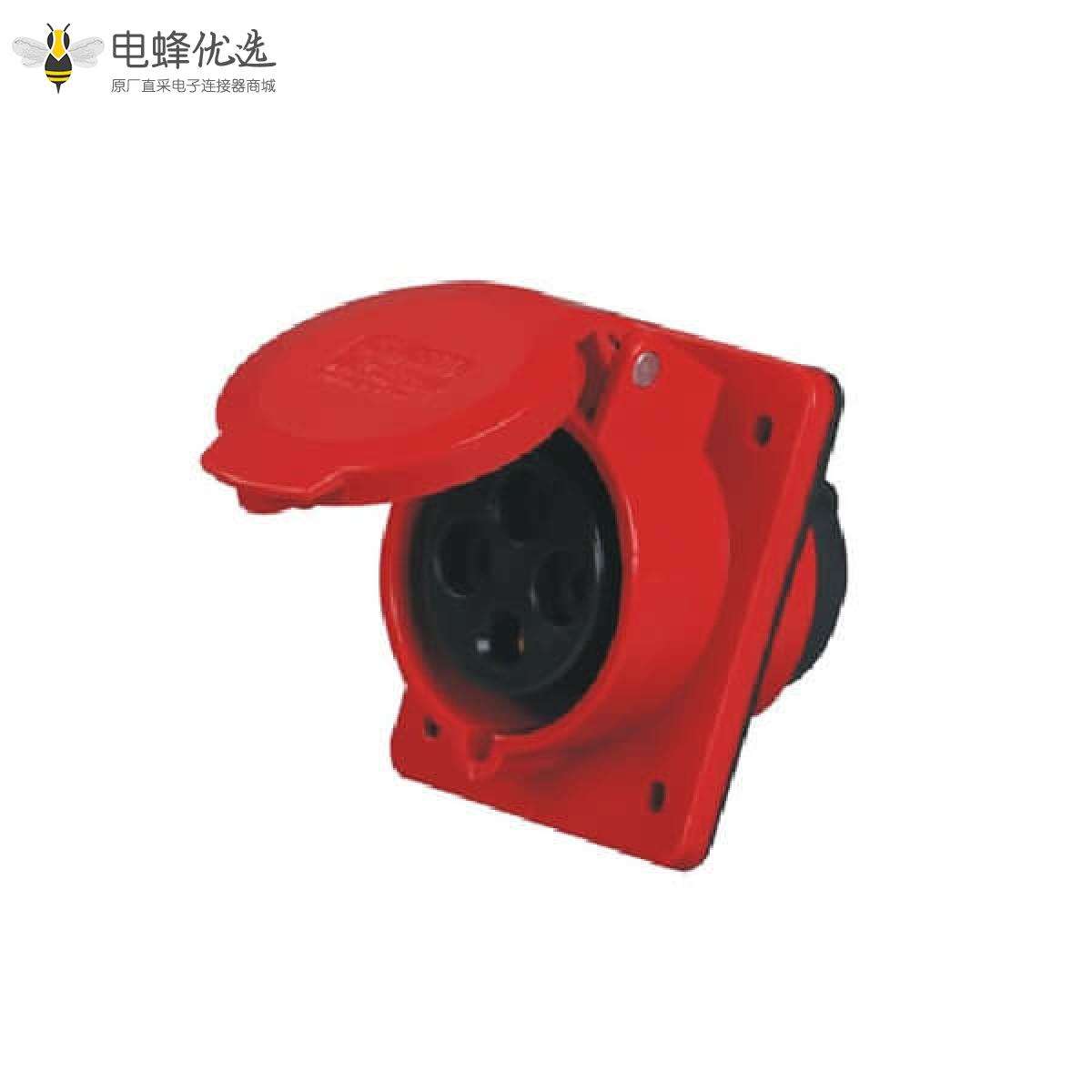 32A 4芯暗装斜座 16A IEC60309 45度斜插 IP44