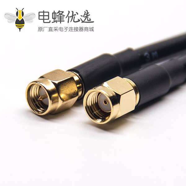 RF SMA公头线直式转SMA公头反极性直式接RG58 RG223
