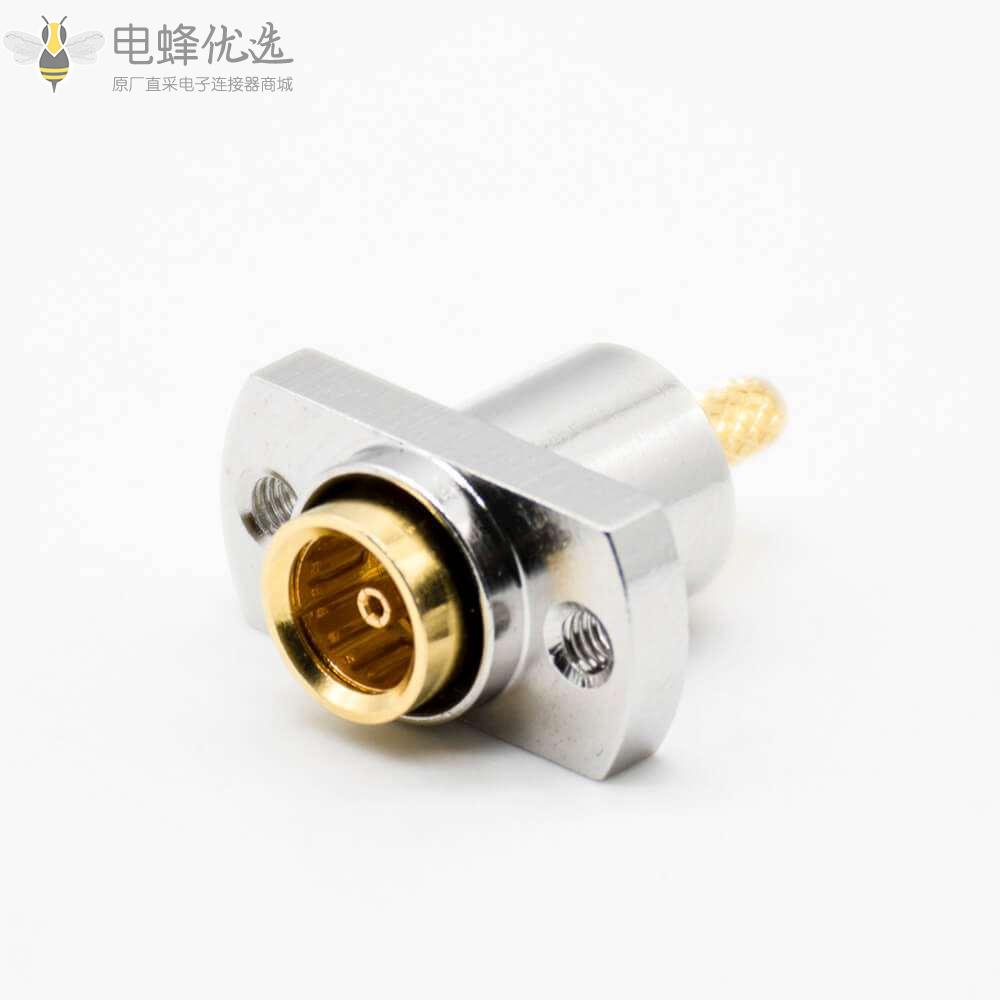 sma母头接线标准50&Omega;直式面板安装4孔法兰压接LMR400镀镍连接器