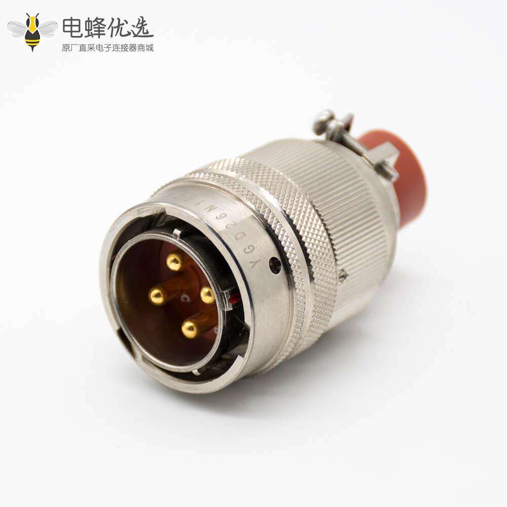 YGD插头&插座16壳体号4芯直式公母对接连接器面板安装卡口连接焊杯接线