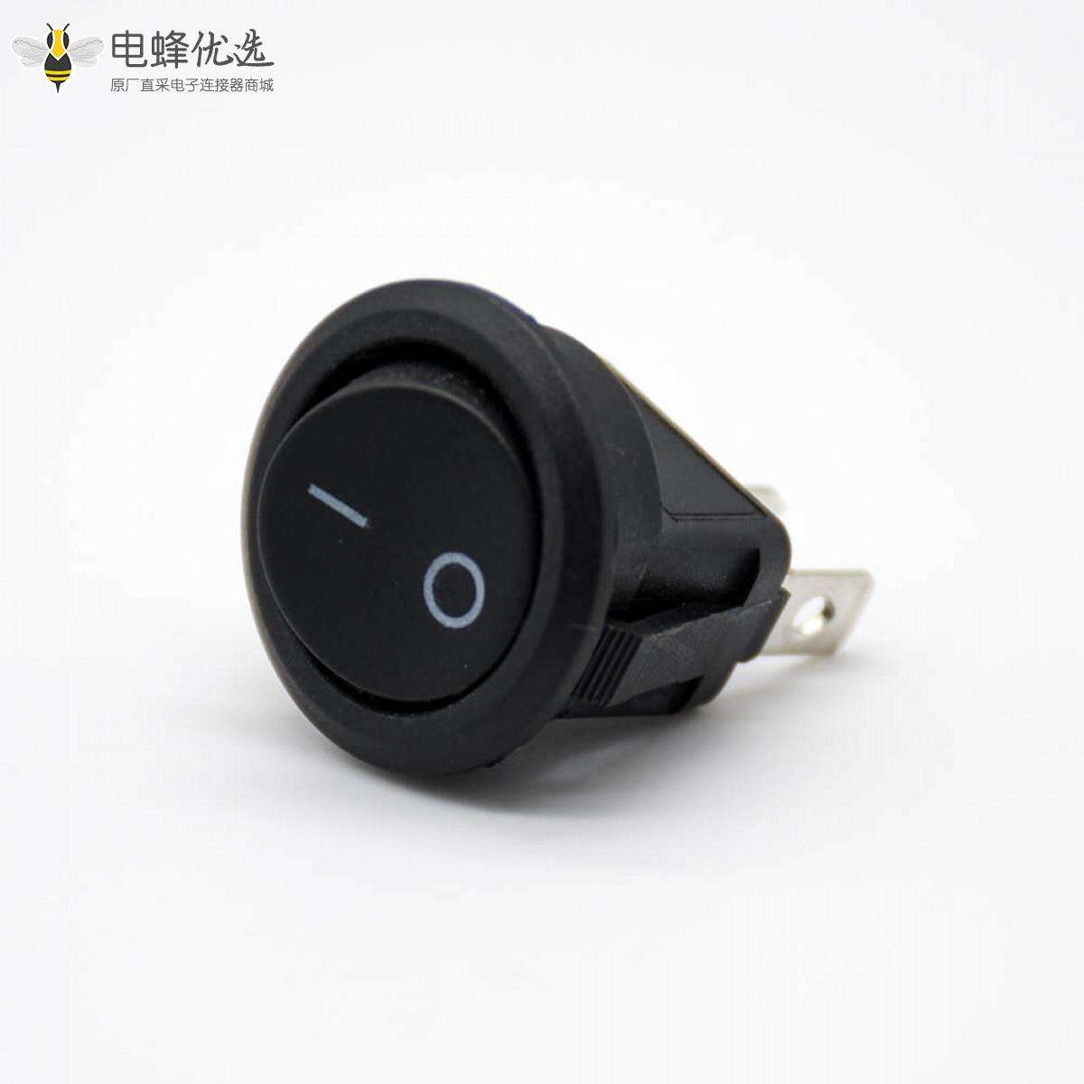 微型船型开关2挡圆形接线2脚操作面板KCD11-204电子翘板开关
