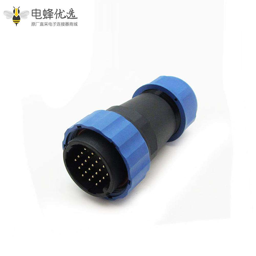SP29航空连接器24芯直插头+后螺母插座
