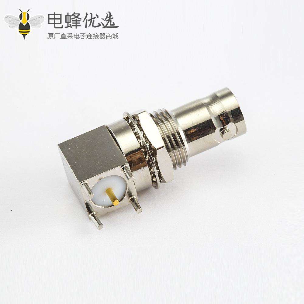 BNCPCB安装连接器母头弯插面板安装前锁穿墙50&Omega;