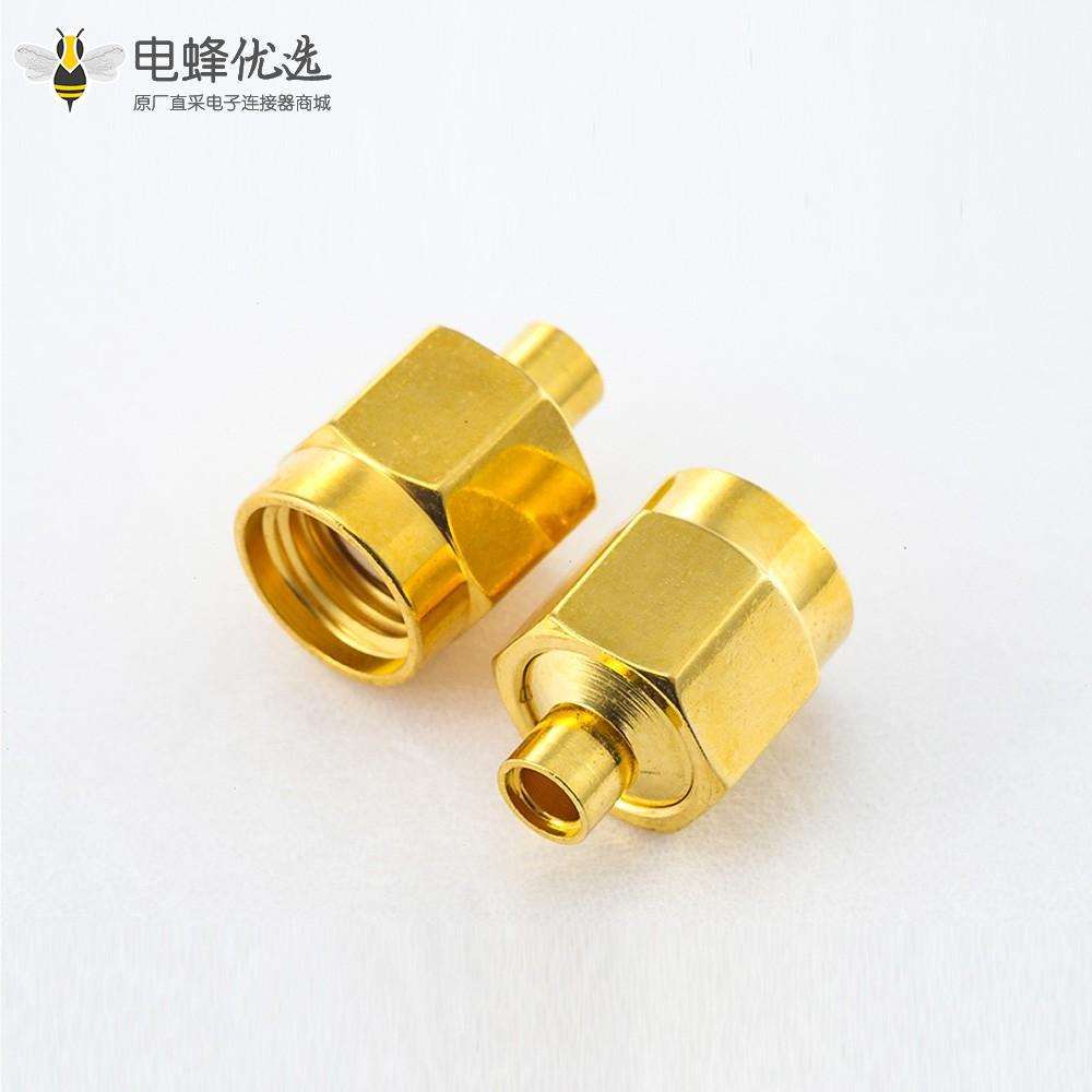 半柔/半刚性-2 SMA连接器公头直式焊接
