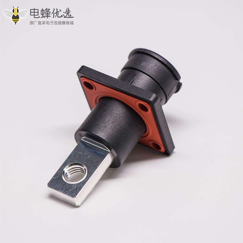 新能源高压防水大电流连接器200A弯式插头插座8mm黑色一套