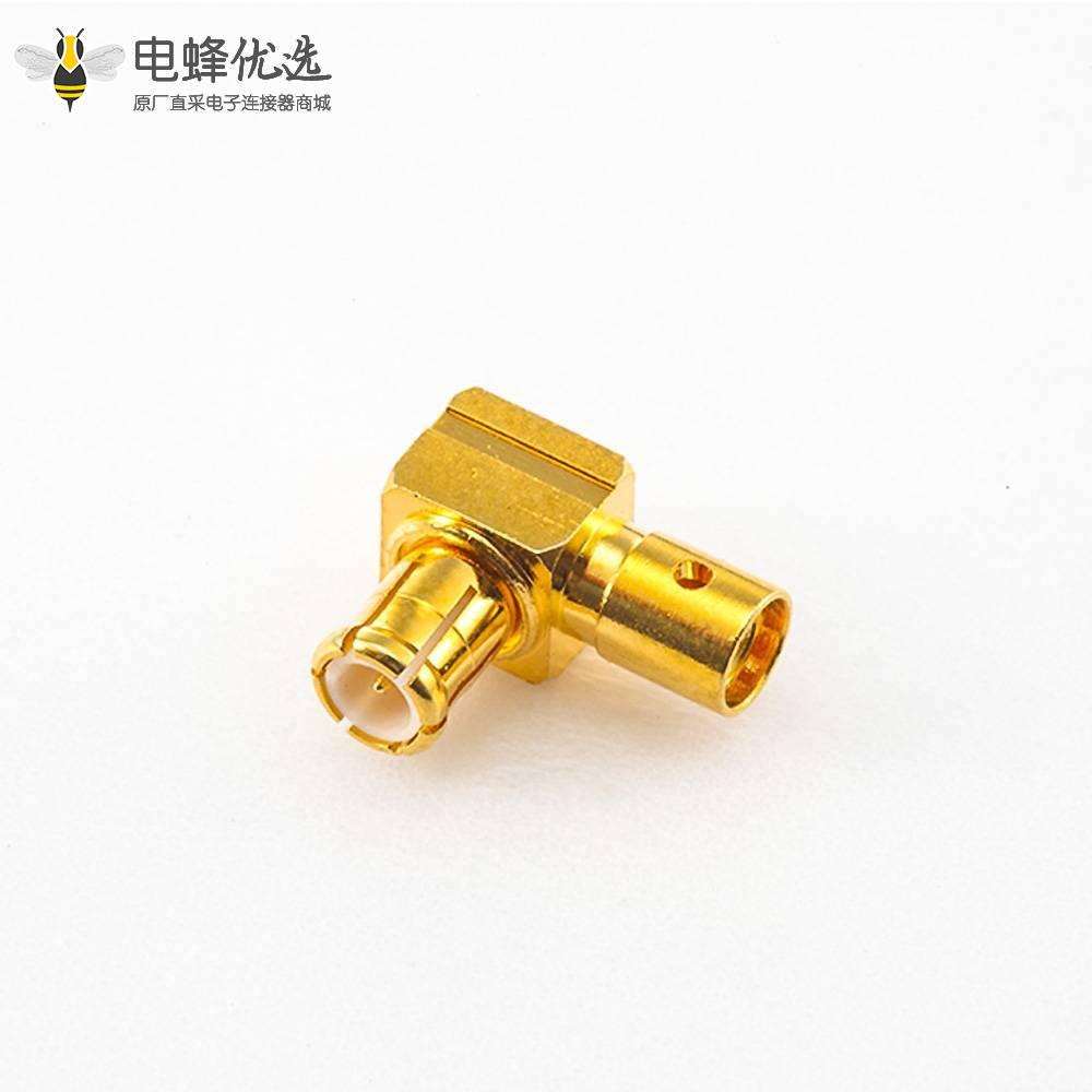 MCX公头弯式铜镀金标准50&Omega;