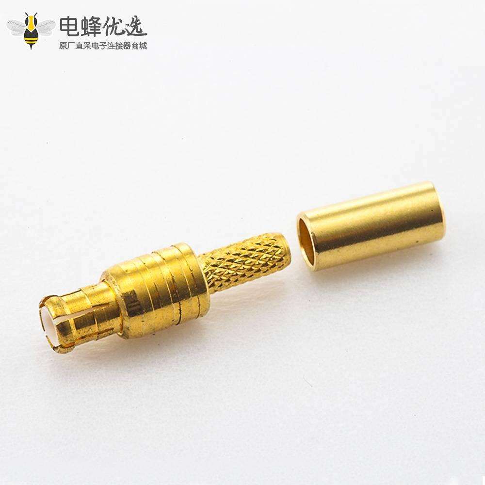 RG174接头MCX压接式接头公头直式铜镀金50&Omega;