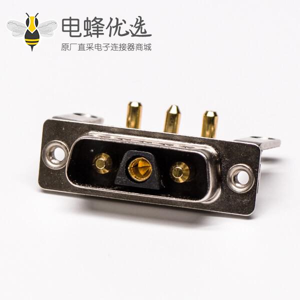 DB型大电流 连接器3V3公座90&deg;焊板 20A支架铆锁接PCB板