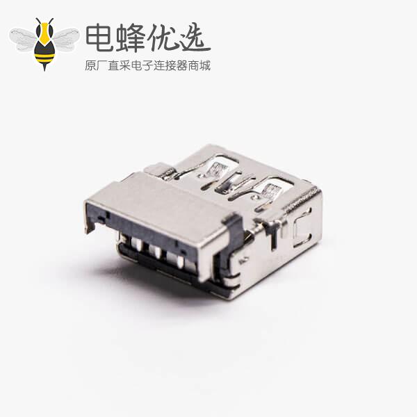 usb3.0接口黑色胶芯弯式母座沉板贴板加高接板