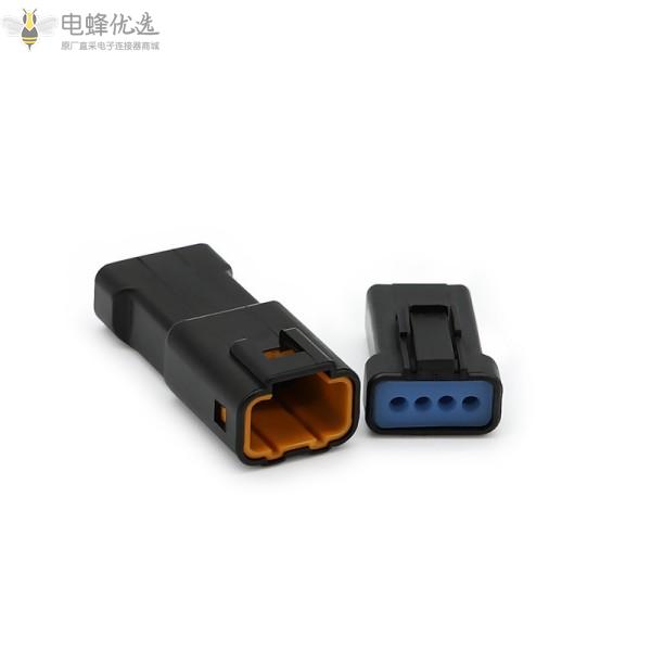 04T-JWPF-VSLE4孔微型汽车连接器4芯防水接插件公母对接插头