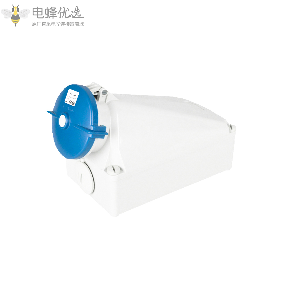 欧标TYP1381工业连接器3芯125A400V防水IP44防水墙壁式插座2P+E
