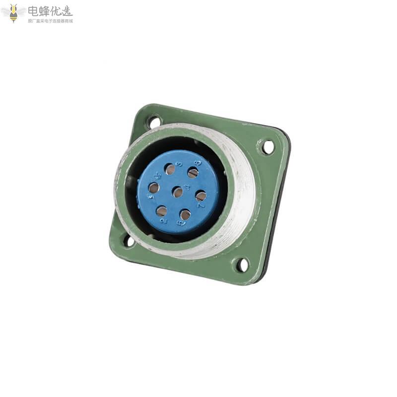法兰型直式YD28系列7芯反装Z母插座25A500V航空连接器