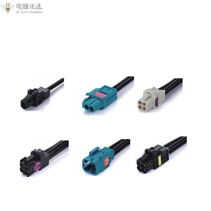 LSBG-Mini-Fakra线端连接器直头公端四腔非防水Z-Coding水蓝色