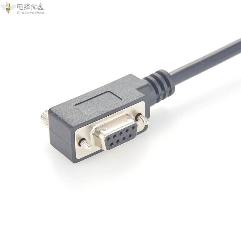 DB9左弯DB9母串行电缆适用于POS扫描仪调制解调器