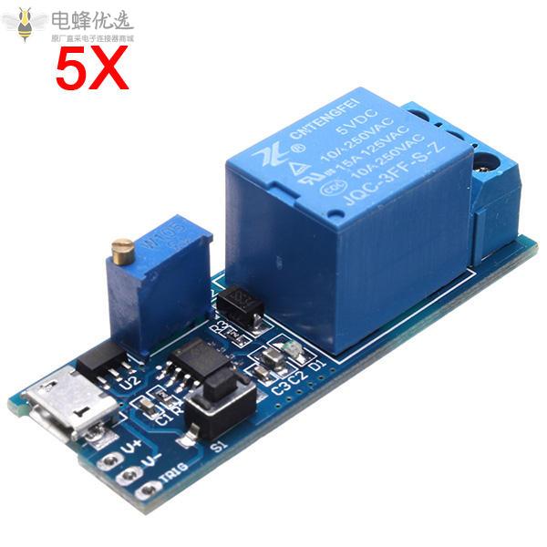 5V_30V宽电压触发延时定时器继电器传导继电器模块延时开关