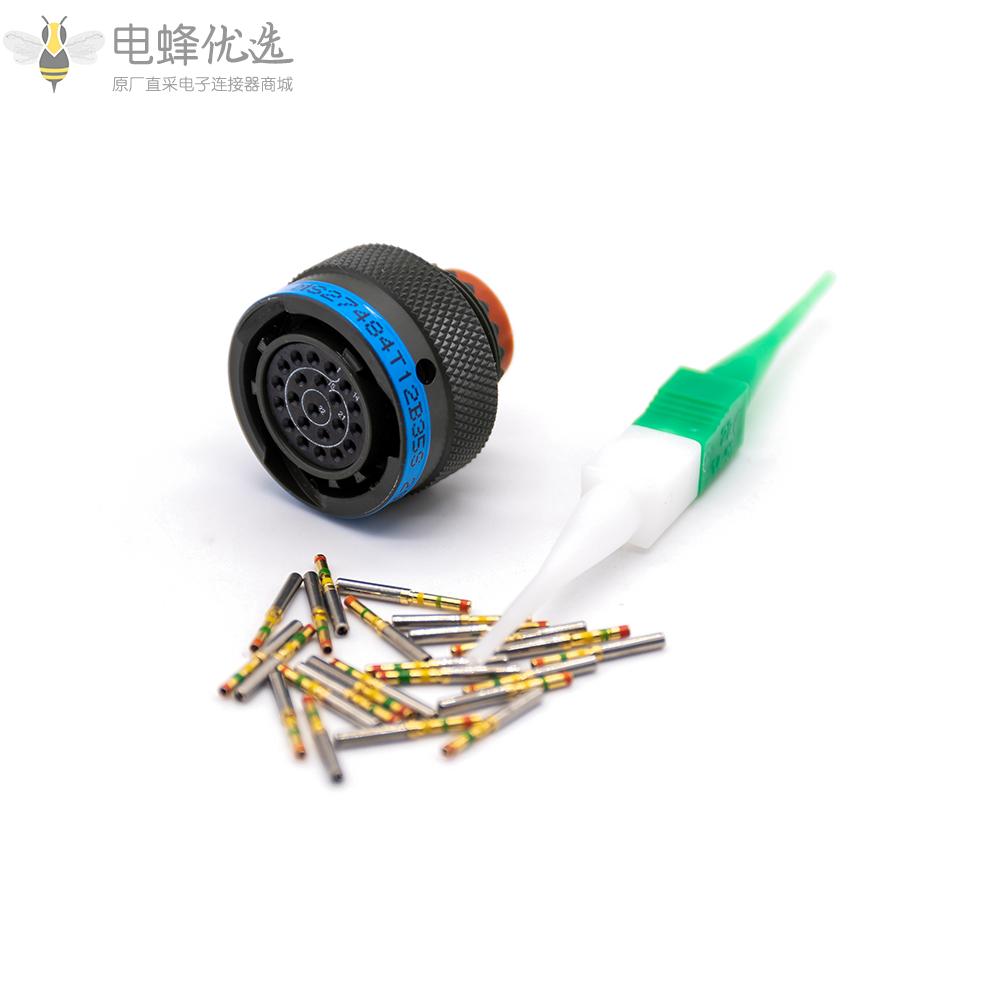 D38999连接器卡口式N键位12号壳体22芯孔式插头
