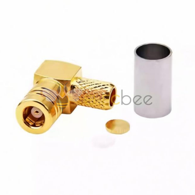 SMB弯母头SMB-C-KW-3射频连接器匹配RG142/50-3线4G
