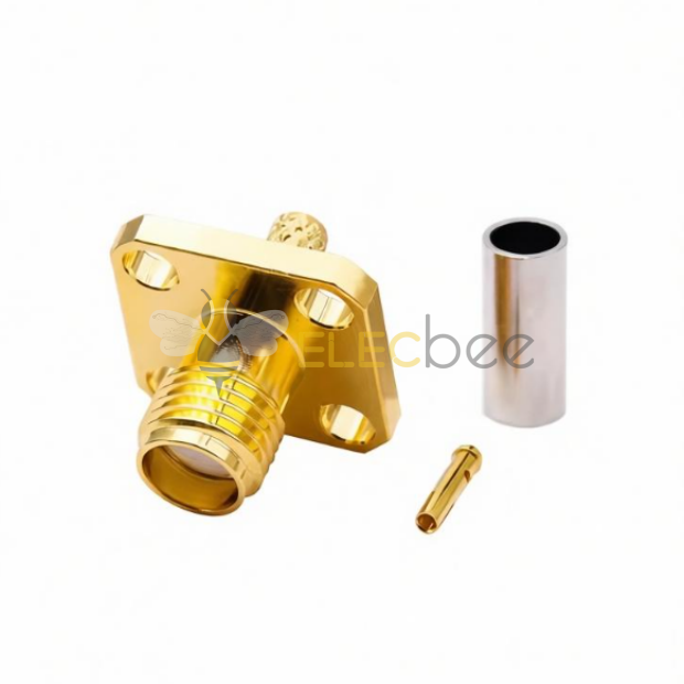 SMA母头4孔法兰固定SMA-C-KF-1.5A射频连接器DC-6G